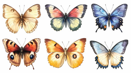 Butterfly collection,Butterfly Vector Silhouettes. Decorative Insect Collection.