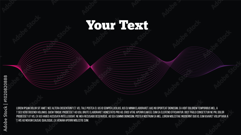 Poster futuristic wave hi tech background for text. technology and computing system vector art
