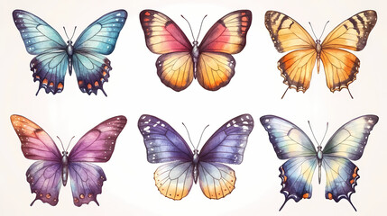 Butterfly collection,Butterfly Vector Silhouettes. Decorative Insect Collection.
