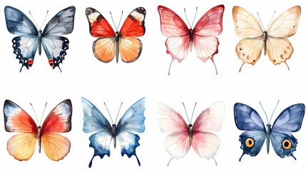 Butterfly collection,Butterfly Vector Silhouettes. Decorative Insect Collection.