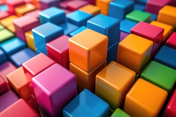 Obraz premium Colorful cubes forming a colorful abstract background