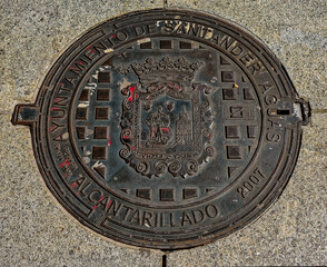manhole cover, Santander, Cantabria, Spain, September 2024