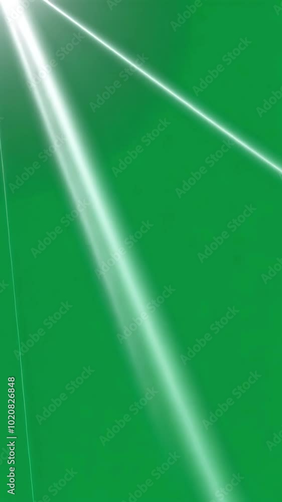 Poster bright green background features a diagonal white light beam moving gracefully across the surface. t
