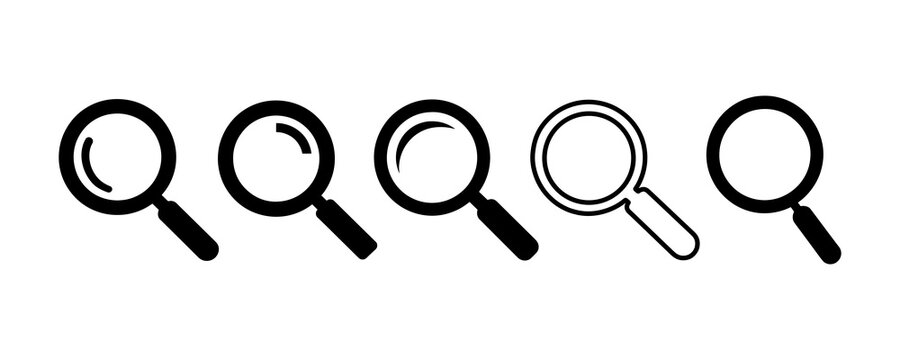 Magnifying glass loupe icon set PNG