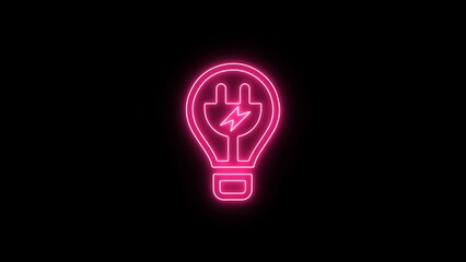 A neon power electronic icon typically features a glowing, rendered in neon-like colors, such as electric blue, bright green, or fluorescent pink. It's commonly used to represent power, energy, or tec