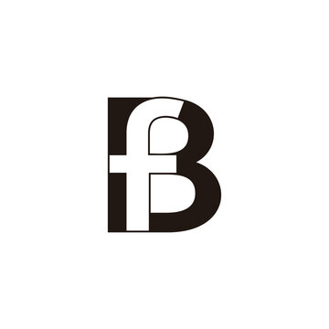 letter bf simple geometric negative space logo vector
