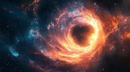 Naklejka premium cosmic wormhole, with bright colors and swirling patterns