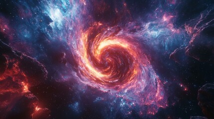 cosmic wormhole, with bright colors and swirling patterns