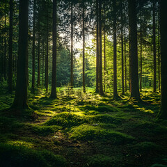 Obraz premium morning in the forest