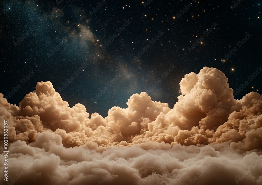Canvas Prints a cloudy sky with a few stars in the background. the sky is mostly cloudy with a few patches of blue