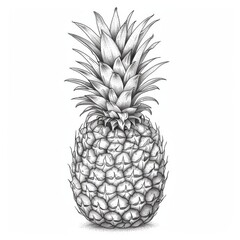 Obraz premium Artful Pineapple Illustration on White Background