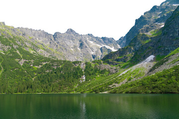 Morskie Oko, or Eye of the Sea. Mountain lake. Isolated object.