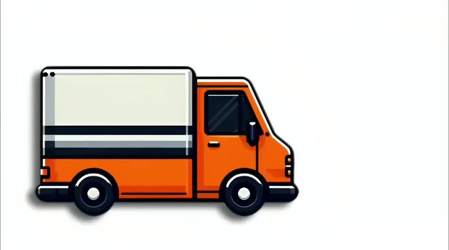 A moving delivery truck