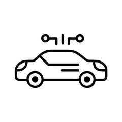 Obraz premium Smart car icon with connectivity lines in minimalist style