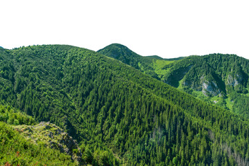 Beautiful summer landscape in the Tatra Mountains, Poland. Isolated object.