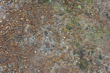 Water-sculpted stone texture, rough and raw, a natural abstract pattern etched on the coastal wall