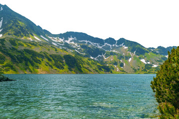 Mountain lake in Five Polish Ponds Valley. Beautiful summer landscape in the mountains. Isolated object. © bykot