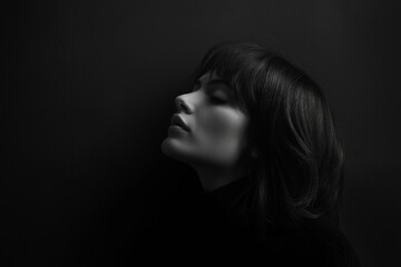 A contemplative portrait captured in monochromatic tones evoking reflection.