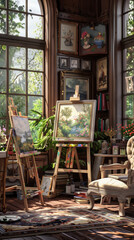 Obraz premium Artist Studio Interior