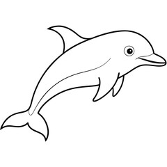 Dolphin line art vector illustration 