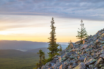 sunrise in the mountains