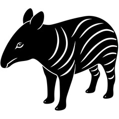 Tapir silhouette vector illustration 