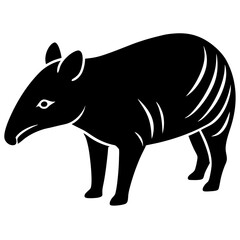 Tapir silhouette vector illustration