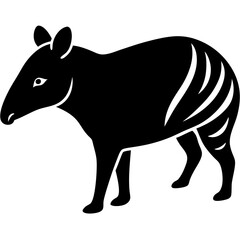 Tapir silhouette vector illustration