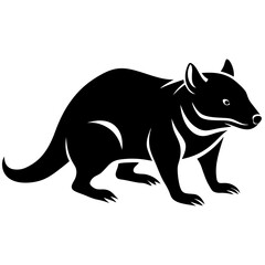 Tasmanian devil silhouette vector illustration