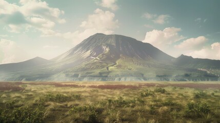 Obraz premium Vesuvius in Italy with Serene Landscape Background