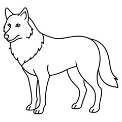 Wolf line art vector illustration 
