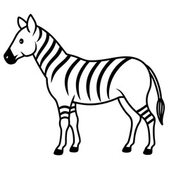 Zebra line art vector illustration 