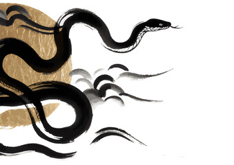 2025年巳年年賀状素材筆文字