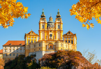 Melk abbey in Wachau valley in autumn, Austria