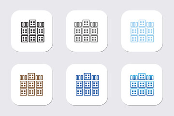 Office icon or logo illustration outline black style Buildings icon vector