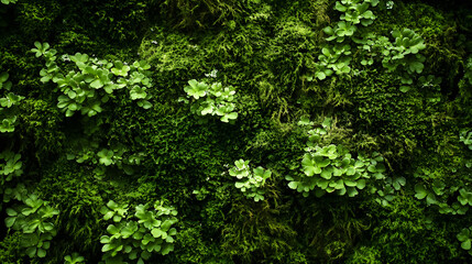 Fototapeta premium Green moss with grass isolated on a white background.