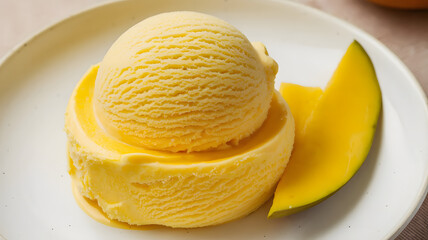 Hiba or mango ice cream ( Korean or heba ) comes in the shape of ripe mango, pineapple or lemon packaged in a round, square or hexagonal box with illustrations of the fruit in an attractive design.