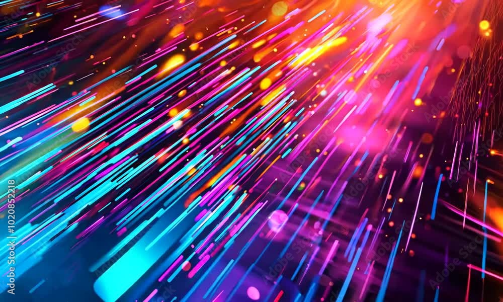 Poster digital abstract dynamic futuristic background glow in neon colors