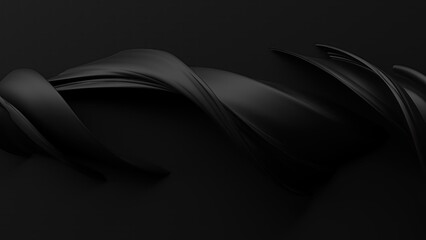 Wavy Curves Black Luxury Modern Bezier Curve Elegant and Modern 3D Rendering Abstract Background