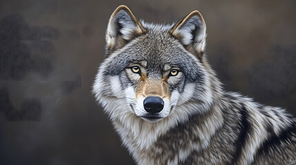 Obraz premium Grey wolf (Canis lupus) portrait.