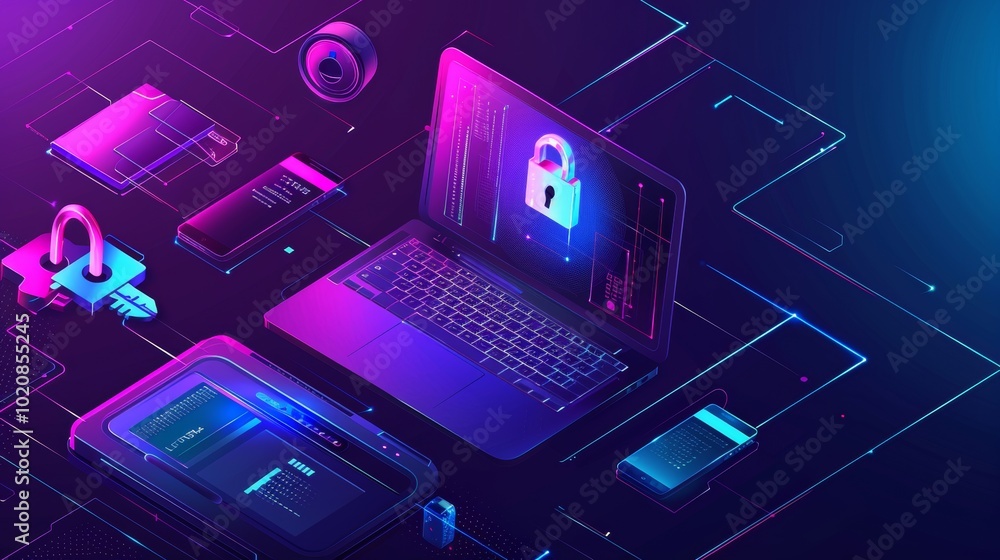 Poster dual authentication concept. modern methods of protecting personal data, authorization and verificat