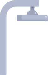 Minimalist vector illustration of a modern street lamp post illuminating an outdoor space