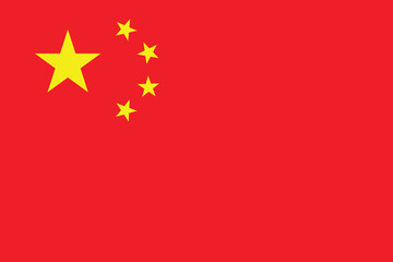 National Flag of the People's Republic of China, also known as the Five-star Red Flag. Chinese national flag in official colors.