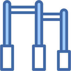 Vector Icon Gym Bars, Gym Equipment, Fitness, Bench, Equipment