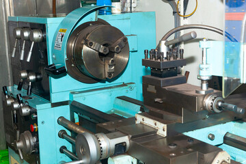 Professional lathe in the workshop.