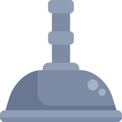 Simple illustration of a toilet plunger, a common household tool used for unclogging toilets