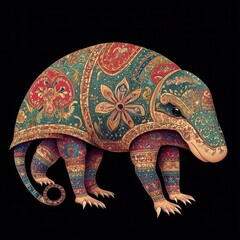 Armadillo adorned with elegant FleurdeLis