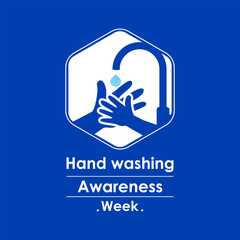 Fototapeta premium A vector illustration of a hand-washing awareness week celebration observed each December. Banner poster, flyer and background design template.