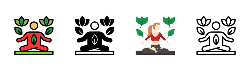 Set of Yoga Icon