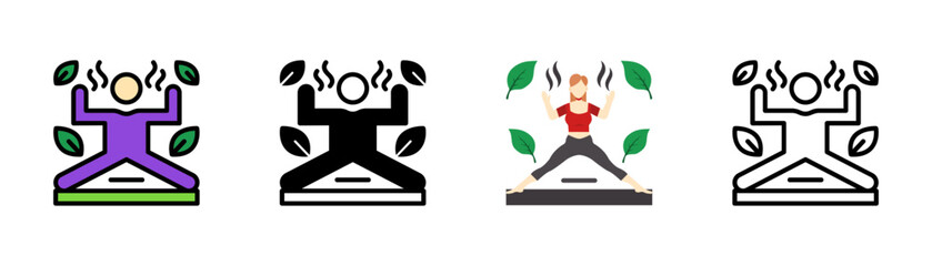 Set of Flexibility Training Icon